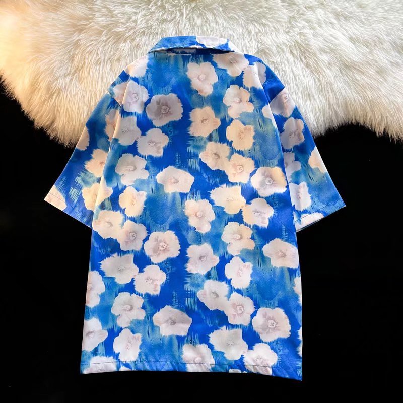 Áo Sơ Mi Tay Ngắn Dáng Rộng Họa Tiết Hoa Phong Cách Hawaii Thời Trang Mùa Hè Cho Nam