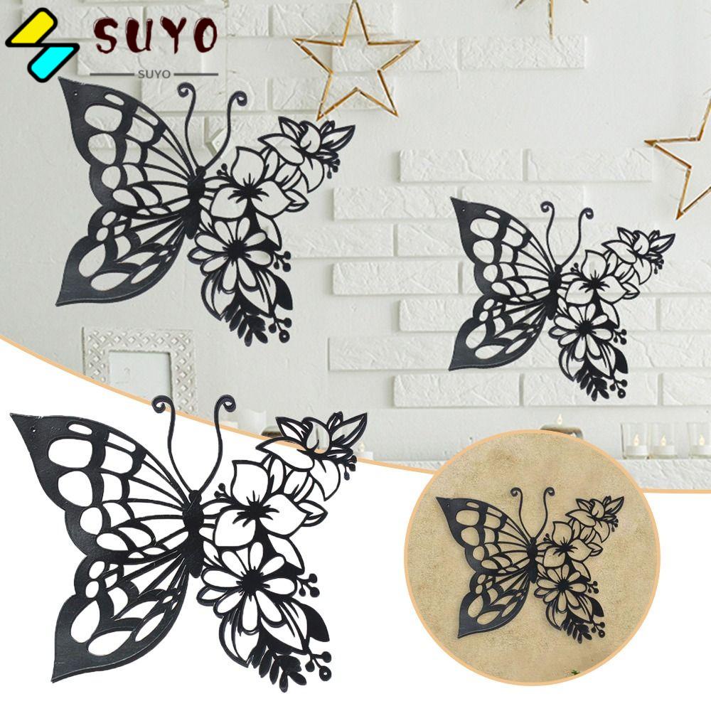Hình Dán Trang Trí Tường Họa Tiết Bướm Bằng Kim Loại