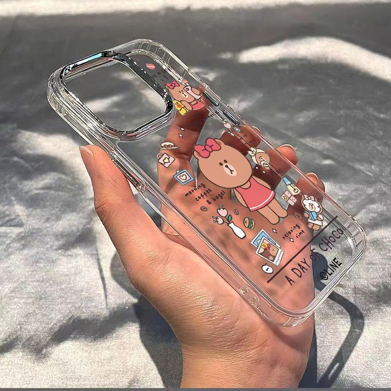 ✅Ốp Điện Thoại Mềm Chống Sốc In Hình Gấu Nâu Cho Iphone 11 12 14pro 78 13max XWRX