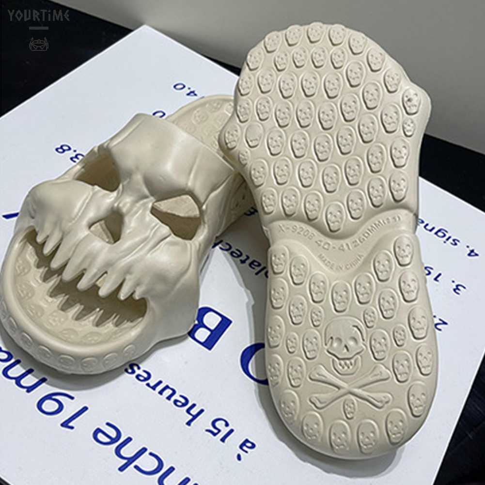 Giày Trượt Đi Biển Chống Trượt In Hình Đầu Lâu Thời Trang Mùa Hè Cho Nam Và Nữ