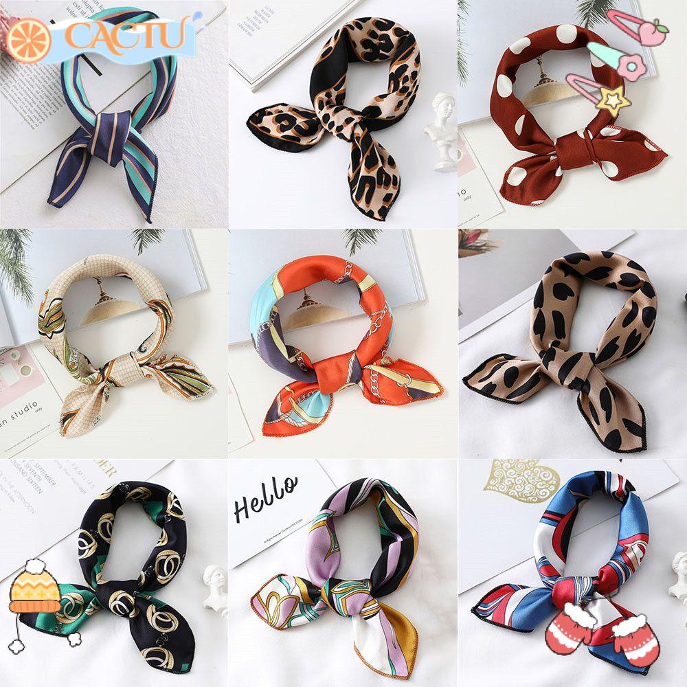 Khăn Quàng Cổ Vuông Bằng Lụa Nhỏ In Họa Tiết Cho Nữ