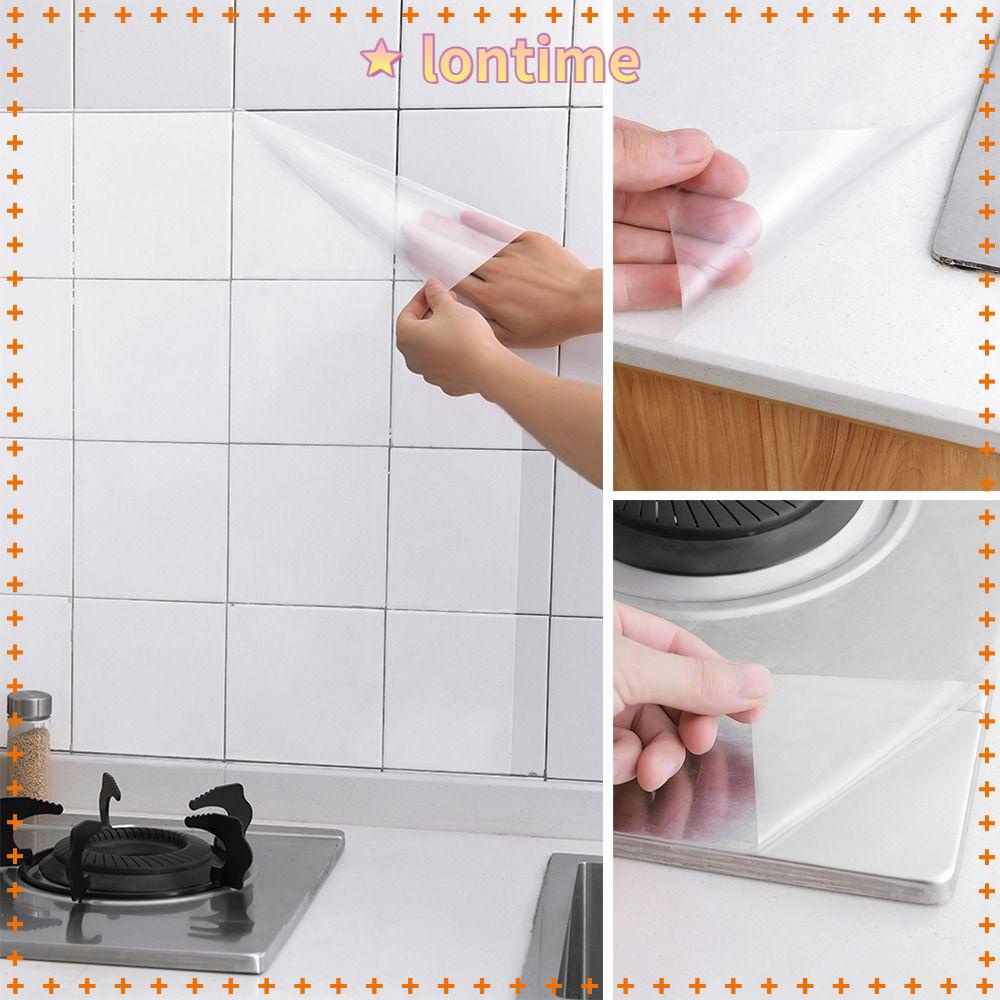 Miếng Dán Tường Trong Suốt Chống Thấm Nước / Dầu Mỡ Tiện Dụng Trang Trí Nhà Cửa