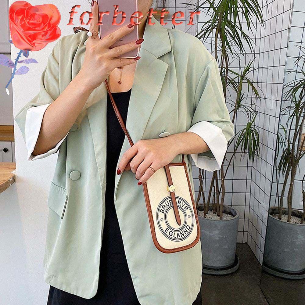 Túi Canvas Đeo Chéo Nhỏ In Họa Tiết Dễ Thương Đựng Điện Thoại Dành Cho Nữ