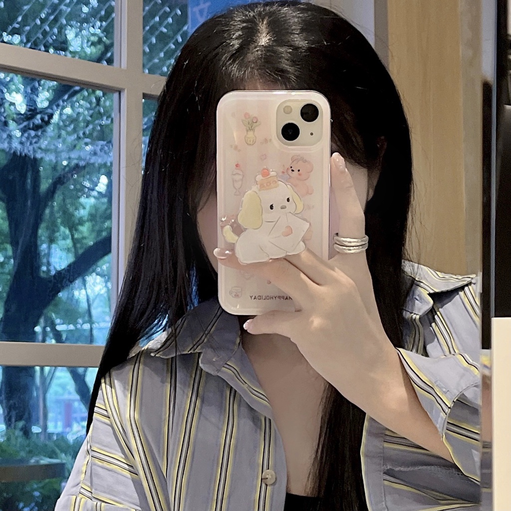 Ốp Điện Thoại Silicon tpu Mềm Trong Suốt Họa Tiết Thỏ Hoạt Hình Dễ Thương Cho iPhone 14 13 12 11 PRO MAX Đứng
