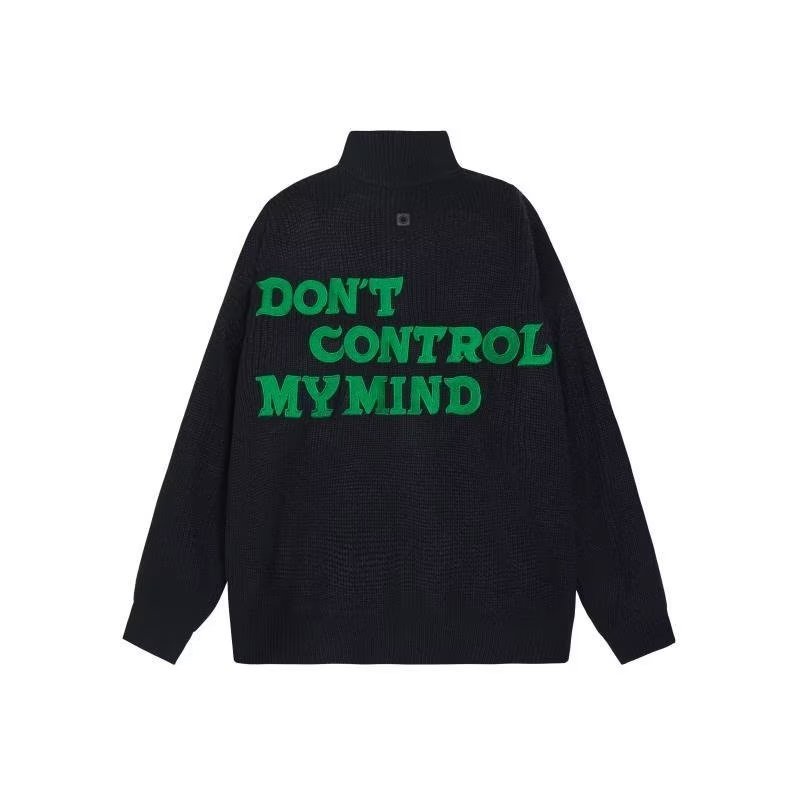 Áo Sweater Dệt Kim Tay Dài Dáng Rộng Thêu Họa Tiết Kiểu Retro Đường Phố Cho Nam Cỡ S-3XL Thẻ