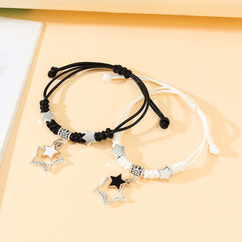 Ygt Set 2 Vòng Tay Dây Bện Ngôi Sao Năm Cánh Bán Chạy Mujer Pulsera Cho Cặp Đôi