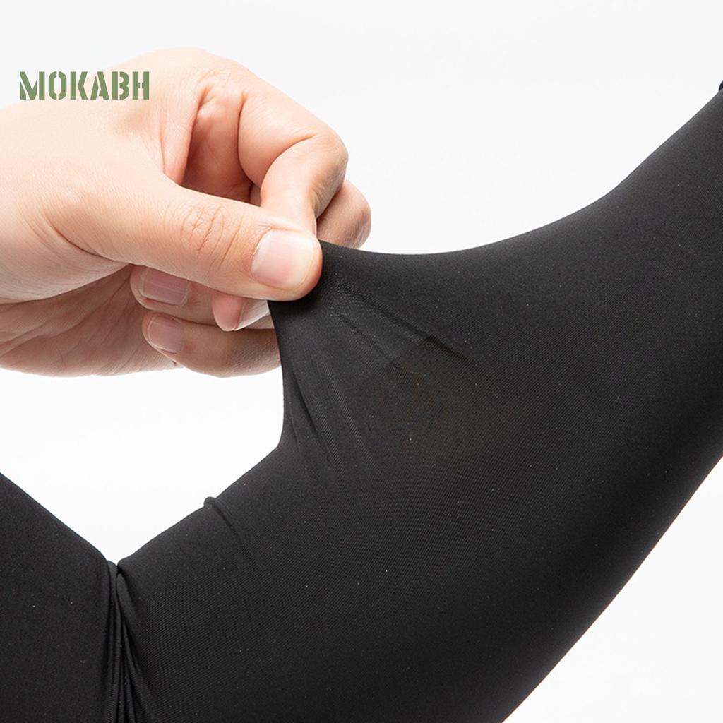 1 Cặp Găng Tay Chống Trượt Bằng Vải Lụa Lạnh Mỏng Độ Co Giãn Cao Màu Sắc Đơn Giản