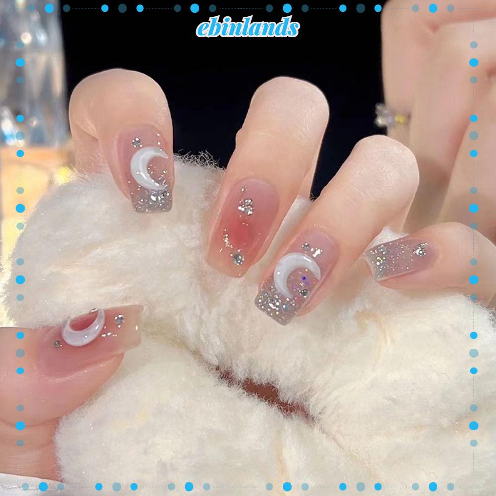 Móng Tay Giả Hình Trái Tim Mặt Trăng Phong Cách Pháp DIY