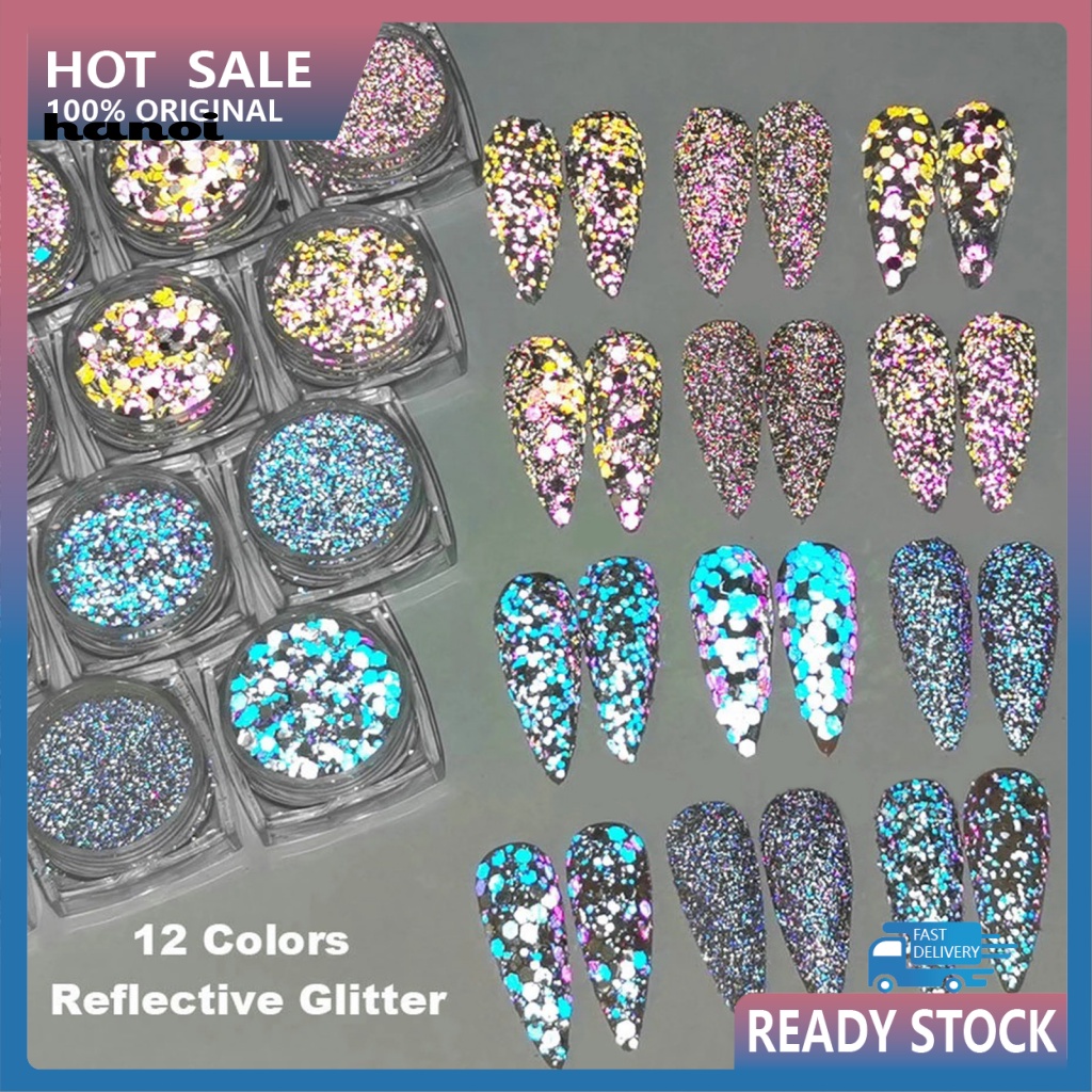 1 Hộp Bột Kim Tuyến Lấp Lánh Dùng Trang Trí Móng Tay Nghệ Thuật