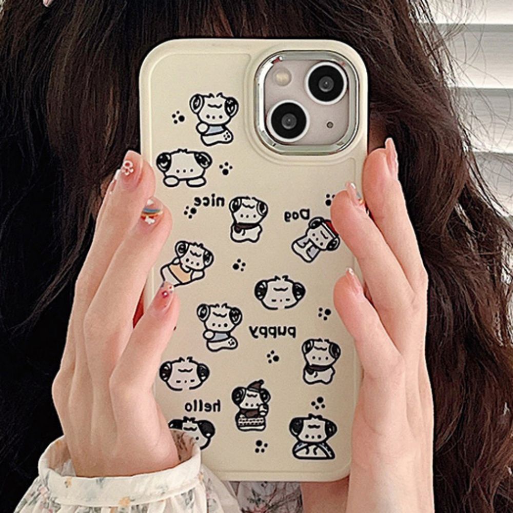 Ốp Điện Thoại TPU Mềm Chống Sốc Họa Tiết Dấu Chân Cún Graffiti Mạ Điện Cho IPhone 11 14 13 12 Pro Max