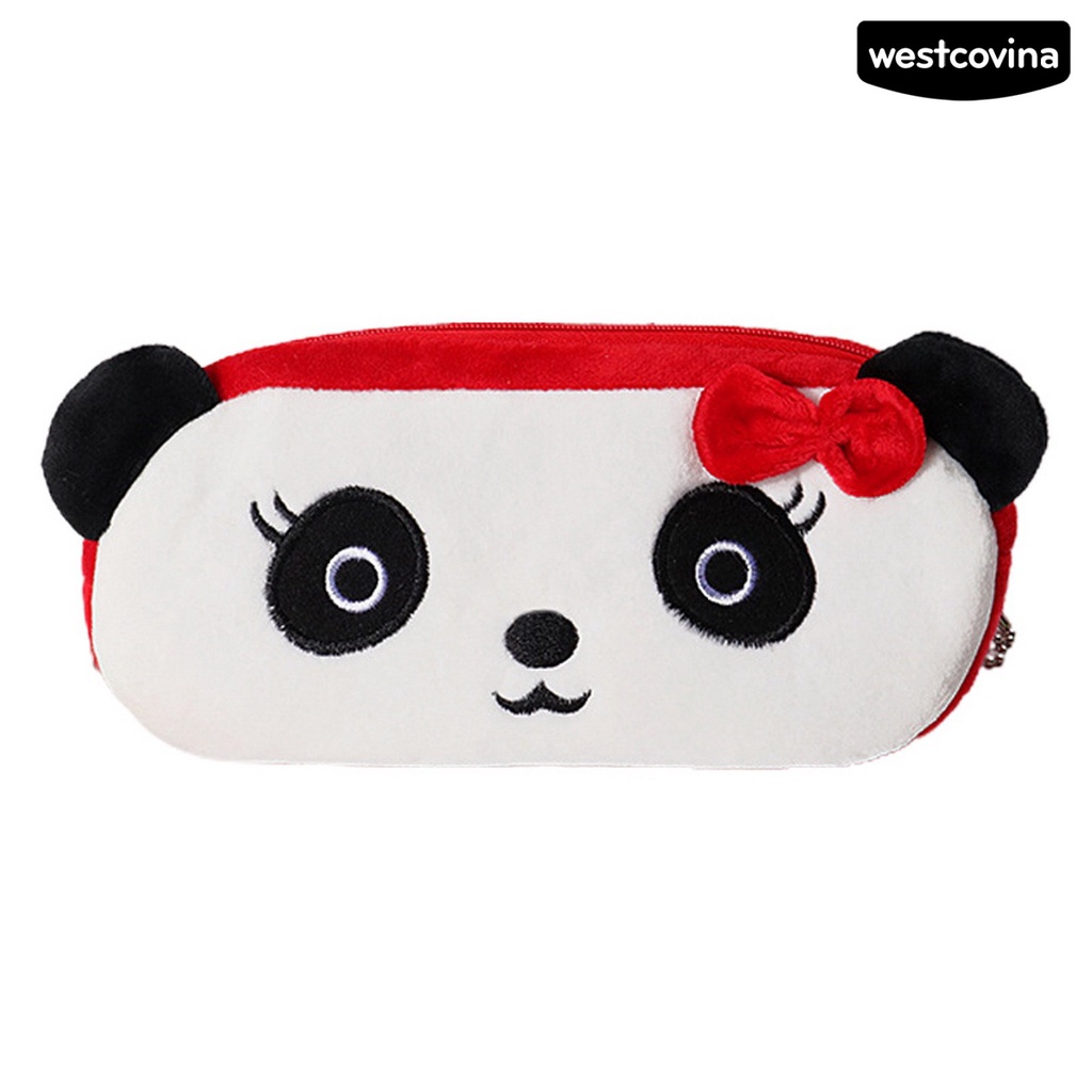 [WSTN]✎Túi Đựng Bút Bằng Vải Flannel Khóa Kéo Họa Tiết Dâu Tây Hoạt Hình Sáng Tạo