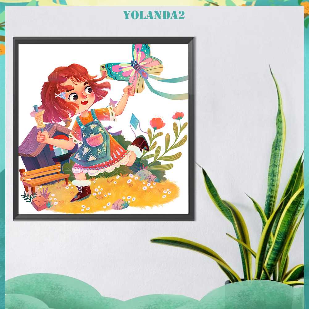 Tranh Đính Đá Kim Cương Toàn Bộ 5D DIY Hình Vẽ Cô Gái Trang Trí Nhà Cửa