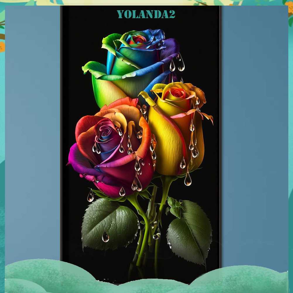 Tranh Đính Đá Kim Cương Toàn Bộ 5D DIY Hình Vẽ Hoa Hồng