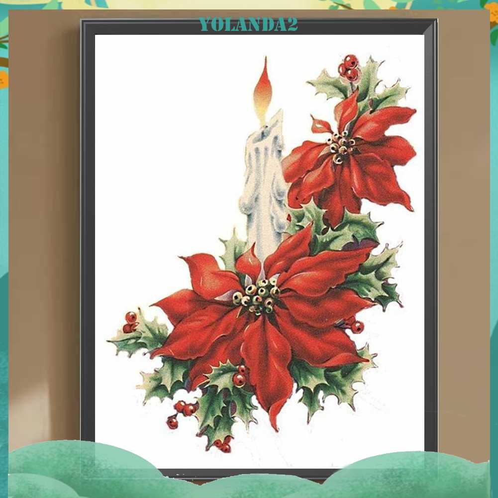 Tranh Đính Đá Kim Cương Toàn Bộ 5D DIY Hình Vẽ Hoa Nến