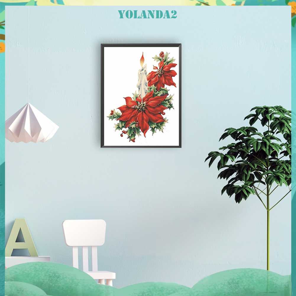 Tranh Đính Đá Kim Cương Toàn Bộ 5D DIY Hình Vẽ Hoa Nến