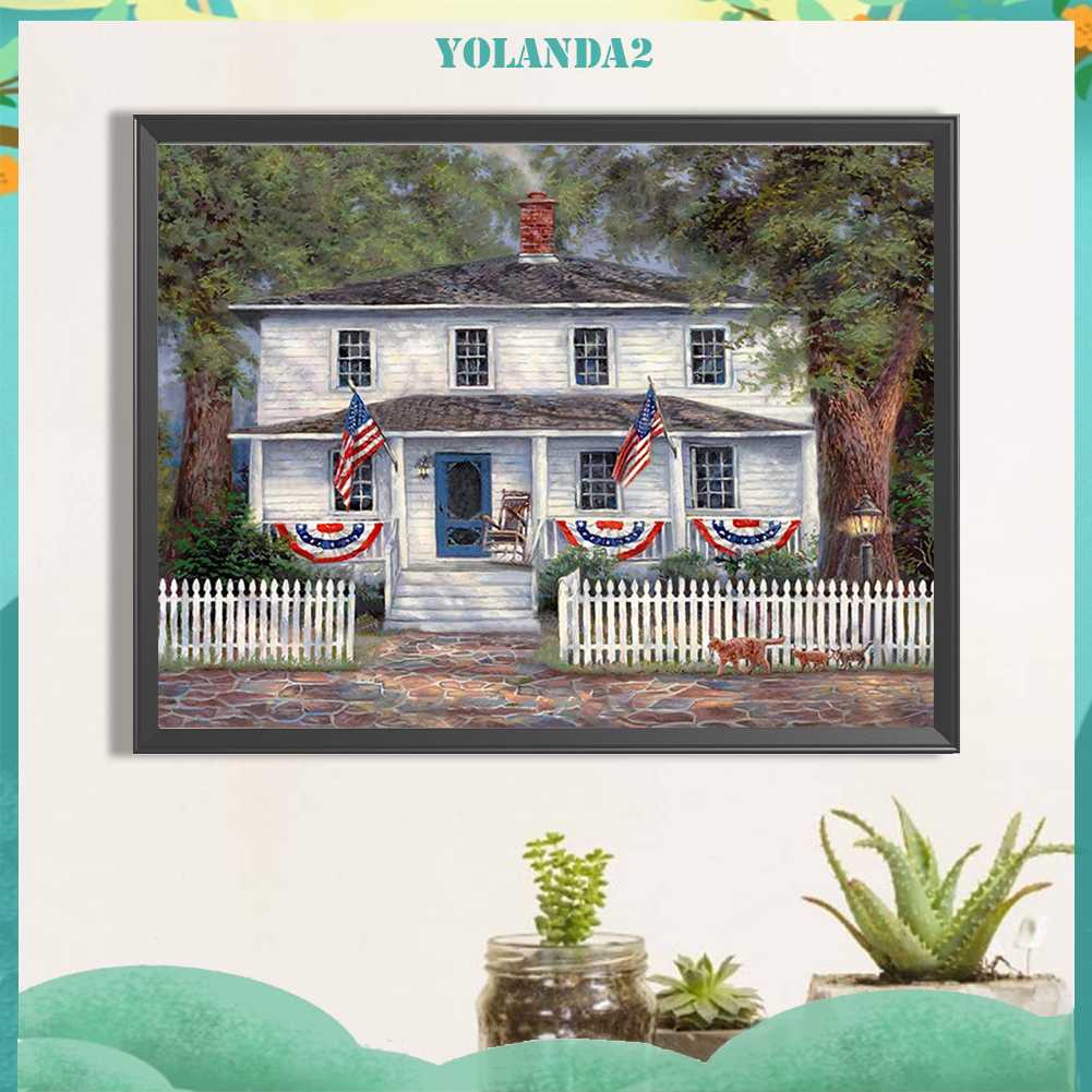 Tranh Đính Đá Kim Cương Toàn Bộ 5D DIY Hình Vẽ Ngôi Nhà