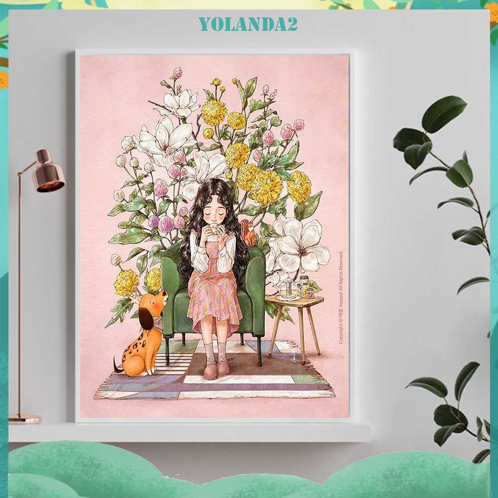 Tranh Đính Đá Kim Cương Toàn Bộ 5D DIY Hình Vẽ Cô Gái Trang Trí Nhà Cửa