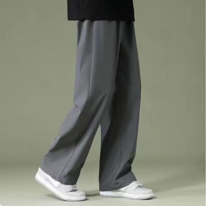 Quần Dài Vải Lụa Lạnh Thoáng Khí Nhanh Khô Phong Cách Đường Phố Mỹ Thời Trang Mùa Hè Cho Nam