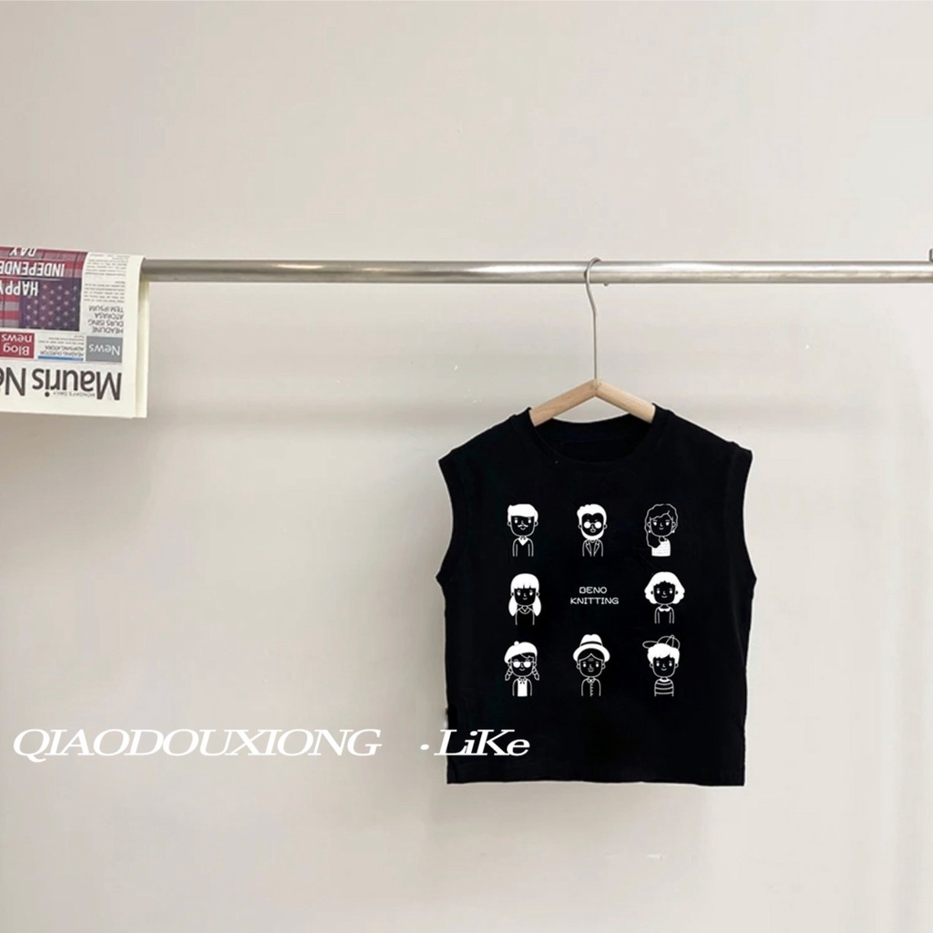 Áo Thun Sát Nách Cổ Tròn Dáng Rộng Thời Trang Mùa Hè Cho Bé