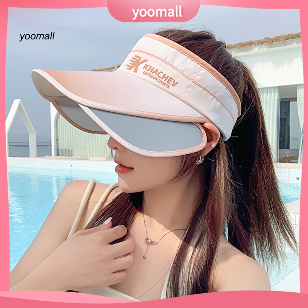 Mũ Vành Rộng Hở Chóp Có Khóa Điều Chỉnh Được Thêu Chữ Thời Trang Mùa Hè