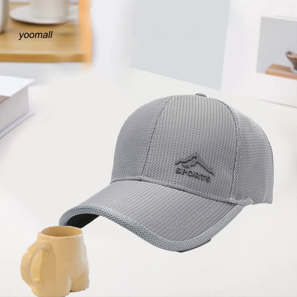 Mũ Lưỡi Trai Màu Trơn Phối Lưới Rỗng Thoáng Khí Chống Tia UV Thời Trang Mùa Hè Cho Nam
