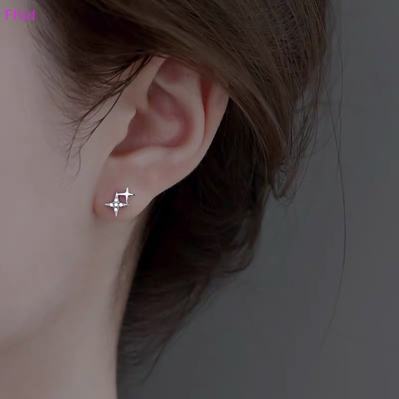 {Ffsd} Bông Tai Xỏ Hình Ngôi Sao Bốn Cánh Lãng Mạn Dễ Thương Làm Quà Tặng Thời Trang Cho Nữ