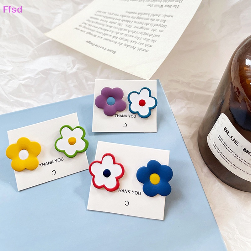 {Ffsd} Hoa Tai Dạng Kẹp Hình Hoa Nhiều Màu Sắc Ngọt Ngào Cho Nữ / Phụ Nữ / Tiệc Cưới Mới Bán Chạy *