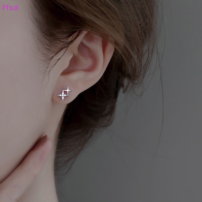 {Ffsd} Bông Tai Xỏ Hình Ngôi Sao Bốn Cánh Lãng Mạn Dễ Thương Làm Quà Tặng Thời Trang Cho Nữ