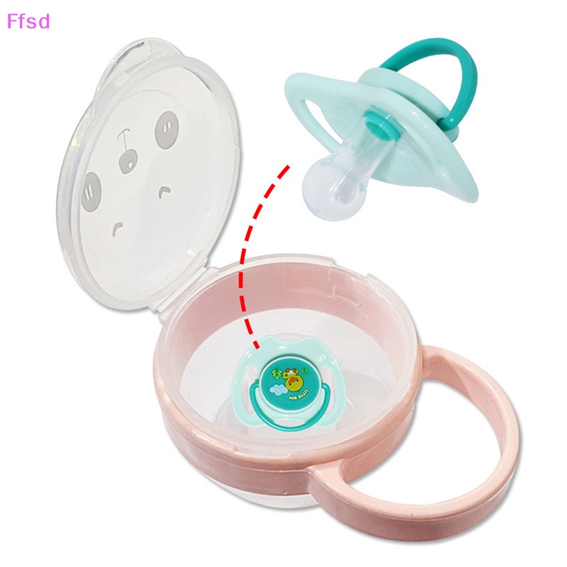 {Ffsd} Hộp Đựng Núm Vú Giả Trong Suốt Chống Bụi Có Tay Cầm Hoạt Hình Cho Bé * Bán Chạy