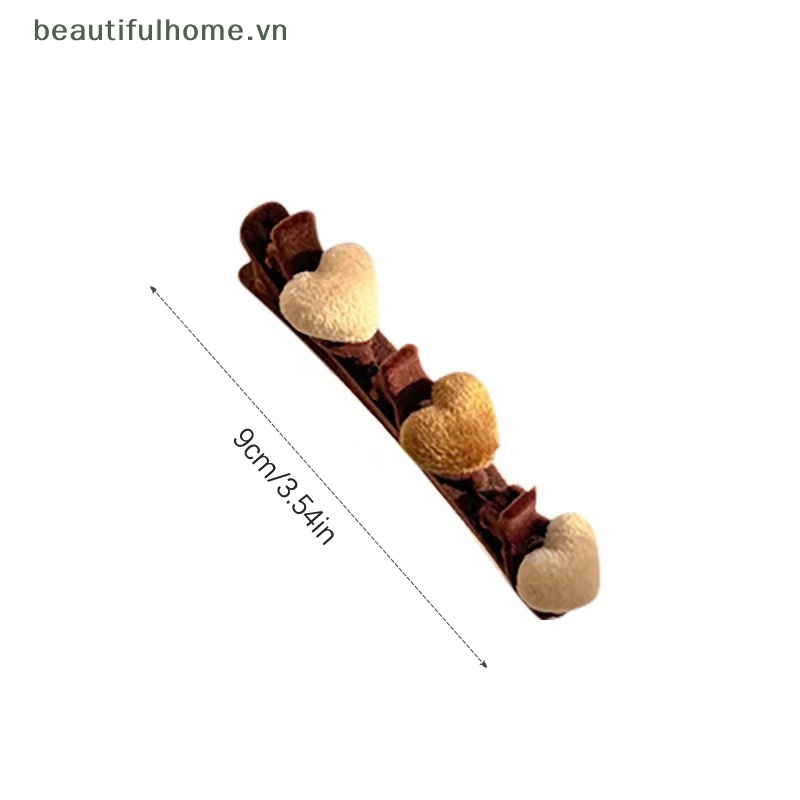 Kẹp Tóc Hình Trái Tim Hai Lớp Thời Trang Thu Đông Cho Nữ