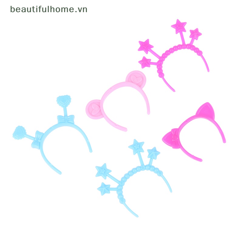 Set 5 Băng Đô Tai Thỏ / Mèo / Gấu Mini 30cm Cho Búp Bê