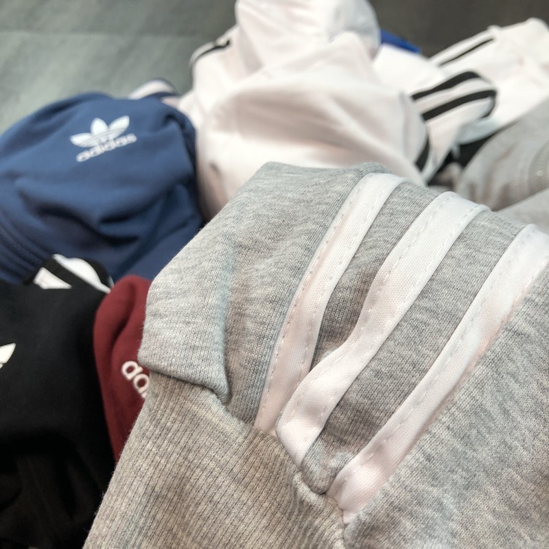 Áo Khoác Gió Adidas 100% Cỏ Ba Lá Thêu logo Cổ Đứng Phối Khóa Kéo Phong Cách vintage Cho Nam Và Nữ