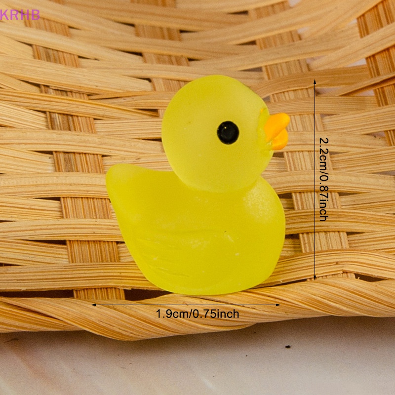Set 10 Tượng Vịt Dạ Quang Mini Bằng Nhựa Resin Trang Trí Tiểu Cảnh Mới