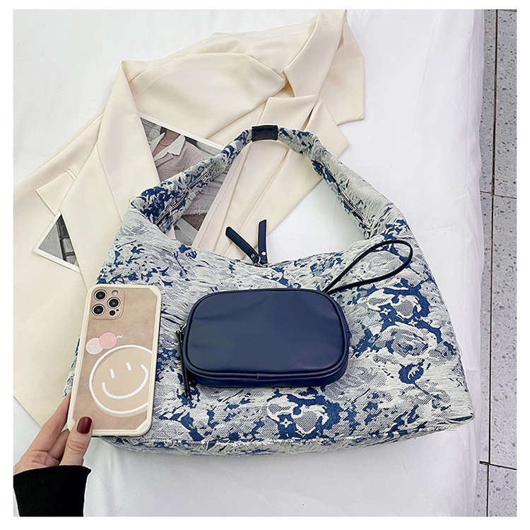 Túi Xách denim Sức Chứa Lớn Họa Tiết Bông Tuyết Thời Trang Cho Nữ#Túi tote Cao Cấp Kiểu Dáng Đơn Giản Hợp Thời Trang 039