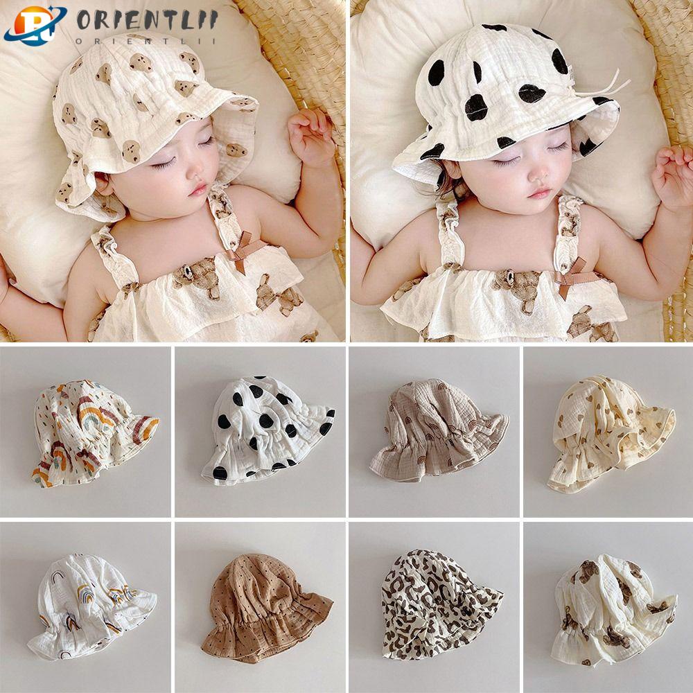 Mũ Bucket Chất Liệu Cotton Mềm Mại Chống Tia UV Dễ Thương Cho Bé Sơ Sinh