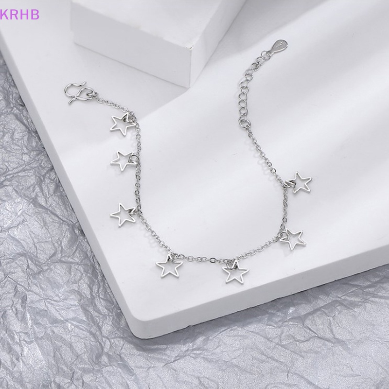 Vòng Tay Mạ Bạc Hình Ngôi Sao Năm Cánh Thời Trang Cho Nữ Mới