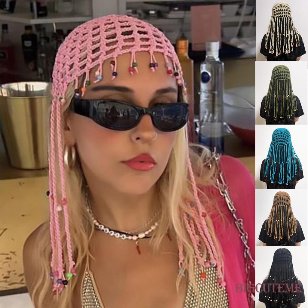 Mũ Beanie Đan Len Thủ Công Đính Hạt Thời Trang Cho Nữ