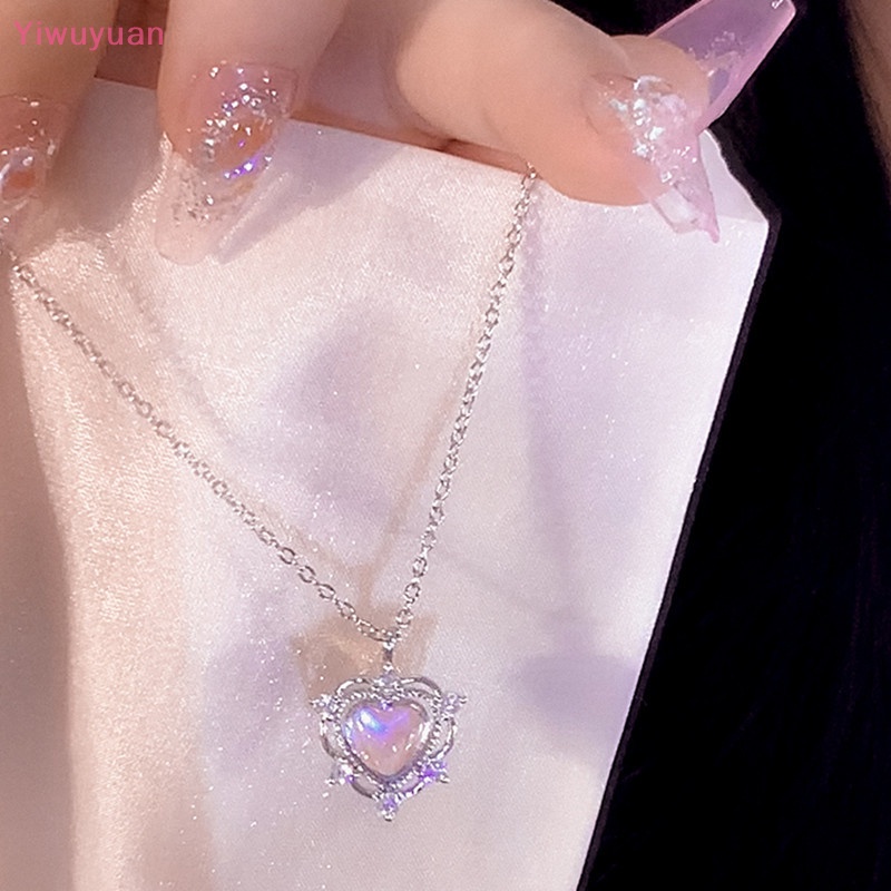 Vòng cổ Y2K Mặt Trái Tim Đính Đá Zircon Phong Cách Punk Mới