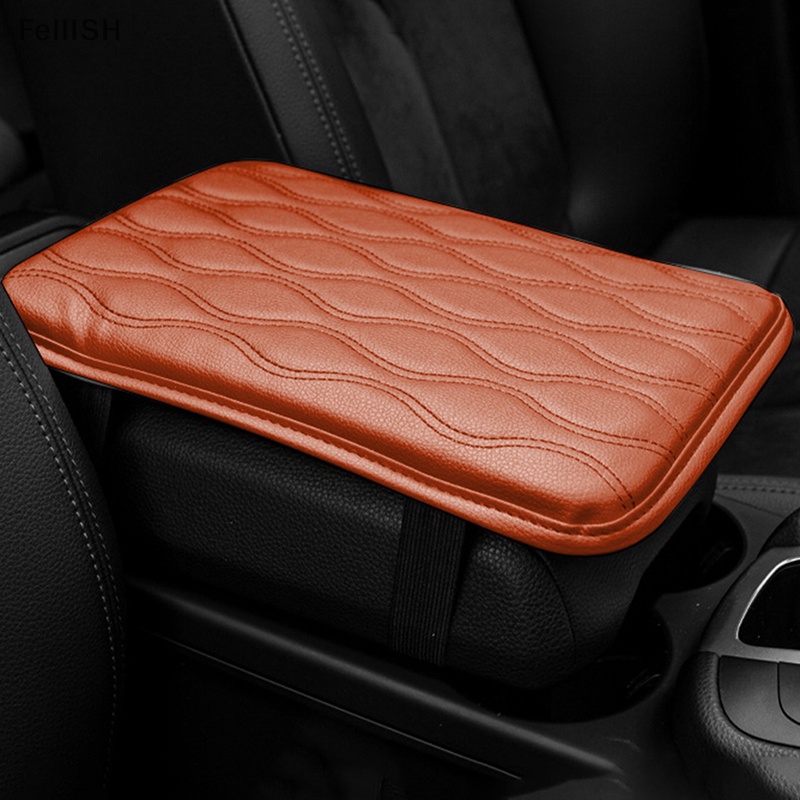 Đệm Da PU Lót Hộp Tỳ Tay Xe Hơi Thêu Họa Tiết Sóng Biển Thông Dụng Hỗ Trợ Tay Vịn 439br
