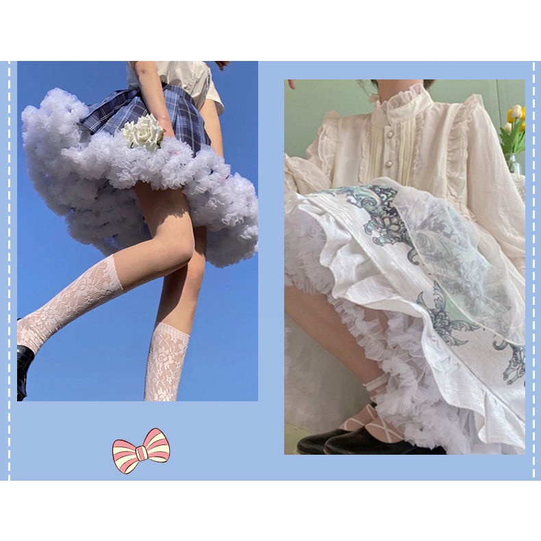 Váy Gạc Mềm Không Xương Hóa Trang Lolita Đám Mây Hỗ Trợ Mặc Hàng Ngày