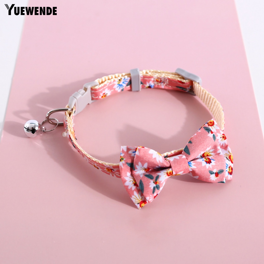 Vòng Cổ Polyester Cotton Thiết Kế Thắt Nơ Có Thể Điều Chỉnh Gắn Chuông Cho Thú Cưng