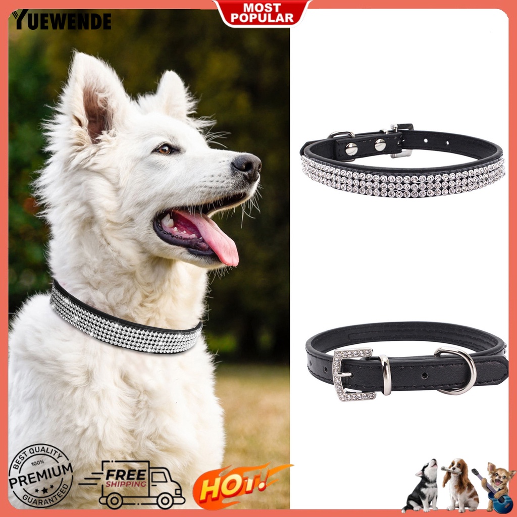 Vòng Cổ Giả Da Đính Đá Lấp Lánh Dành Cho Thú Cưng