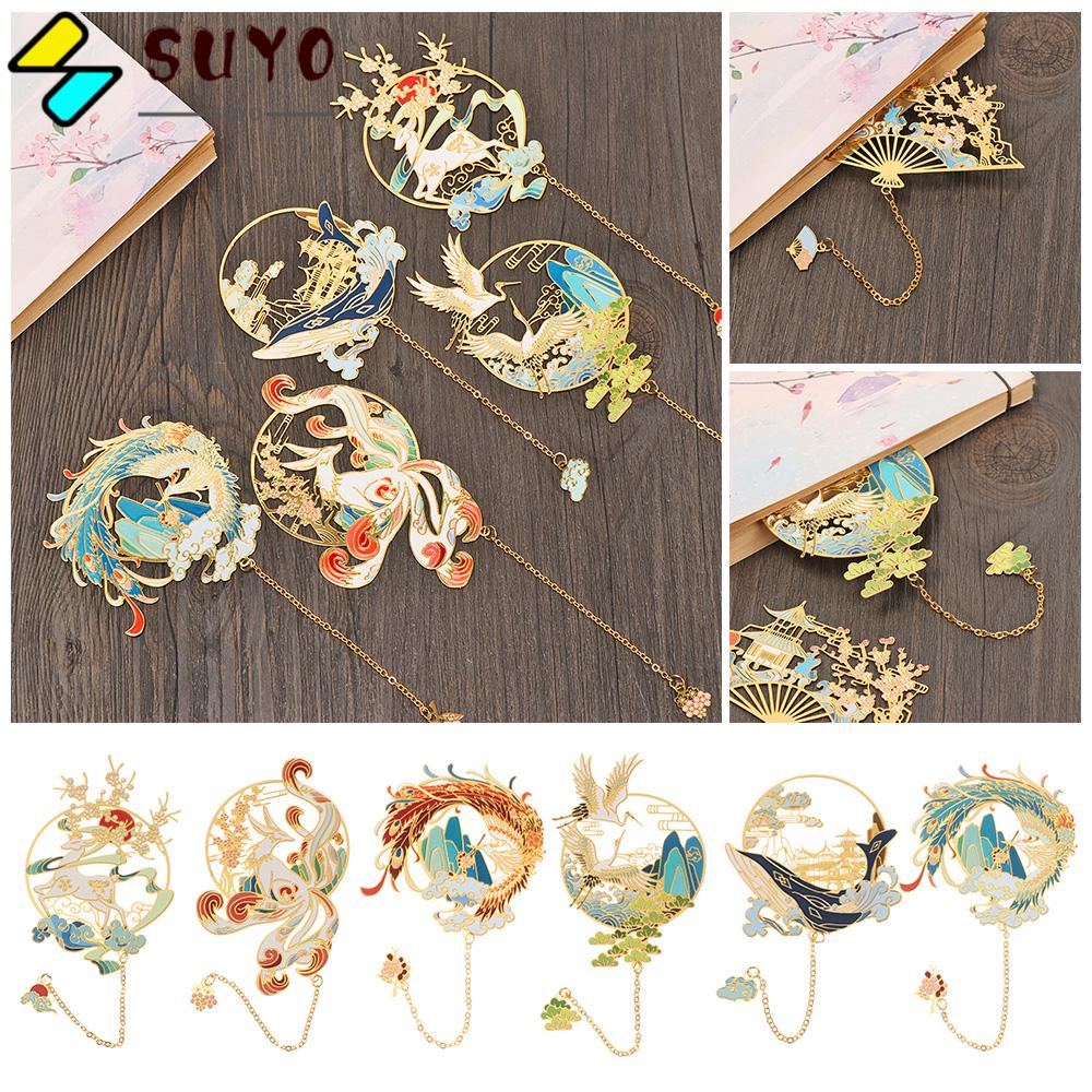 Suyo Thẻ Đánh Dấu Trang Sách Bằng Đồng Thau Phối Tua Rua Phong Cách Trung Hoa Cổ Điển