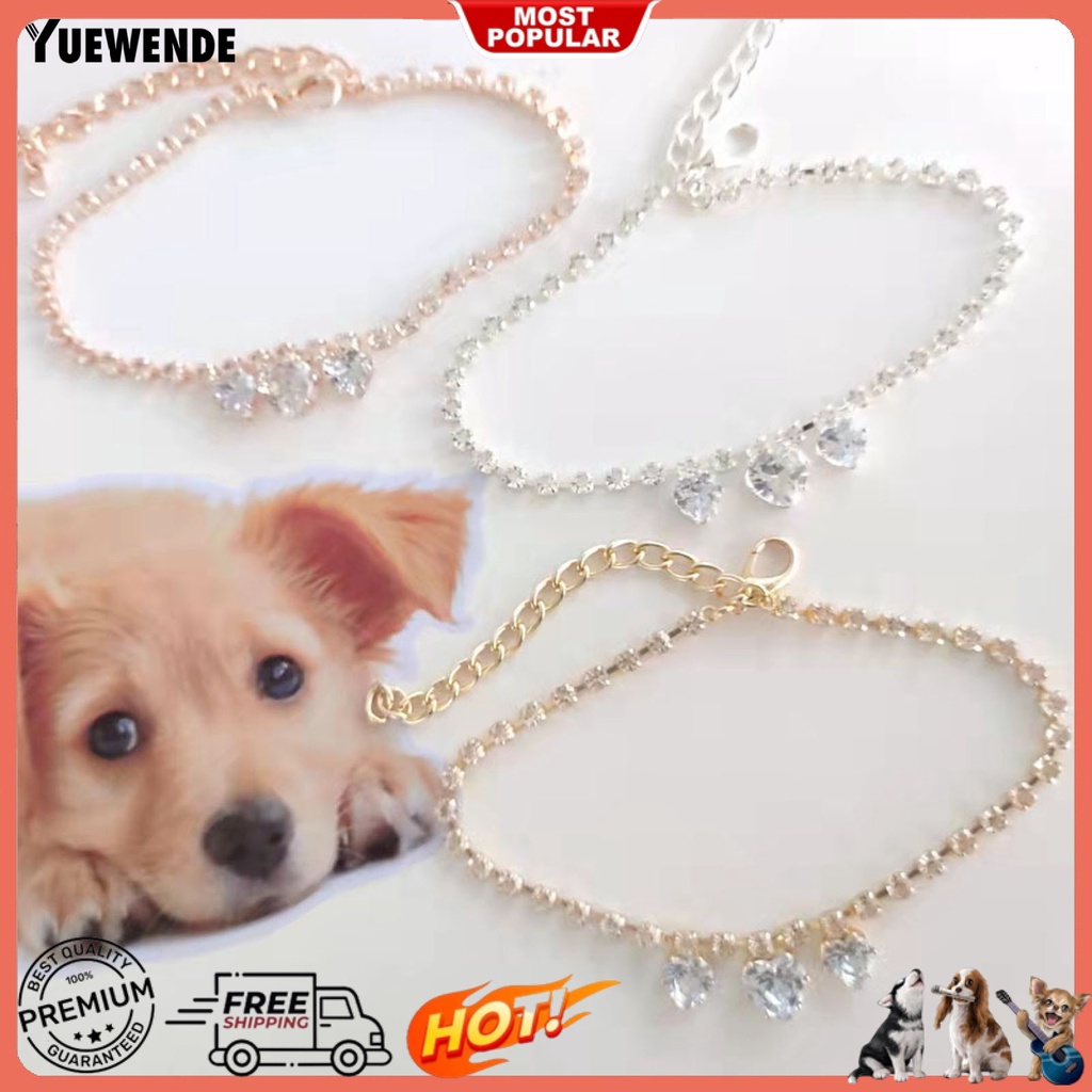 Vòng cổ Đính Đá Giả 3 Màu Thời Trang Dành Cho Thú Cưng