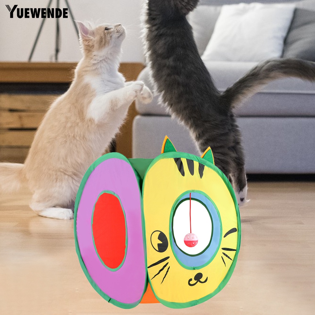 Đường Hầm Đồ Chơi 2 Lỗ Hình Vuông Họa Tiết Hoạt Hình Giải Tỏa Căng Thẳng Cho Mèo Cưng