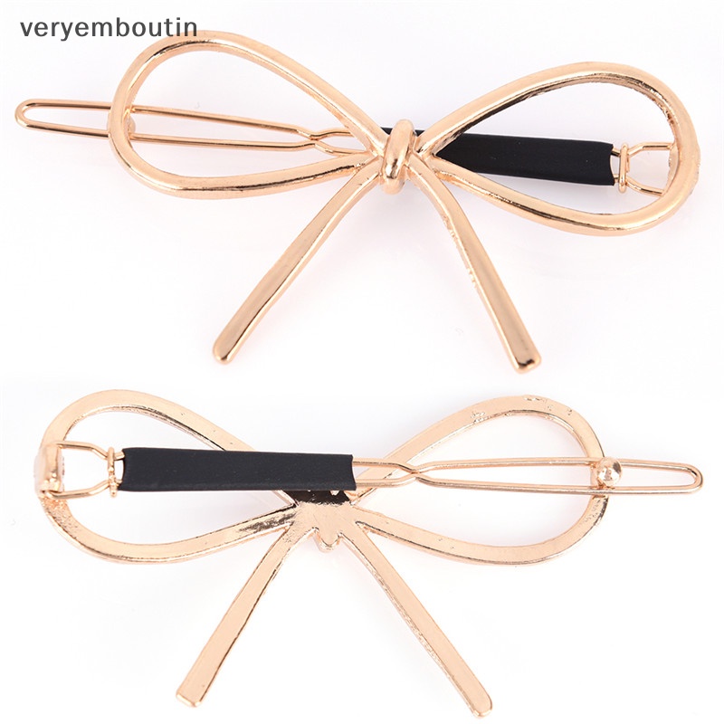 Kẹp Tóc Nơ Bằng Kim Loại Phong Cách Vintage Mới Cho Nữ