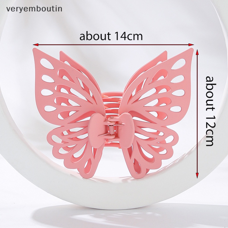 Kẹp Tóc Càng Cua Lớn Bằng Acrylic Hình Bướm Rỗng Cho Nữ