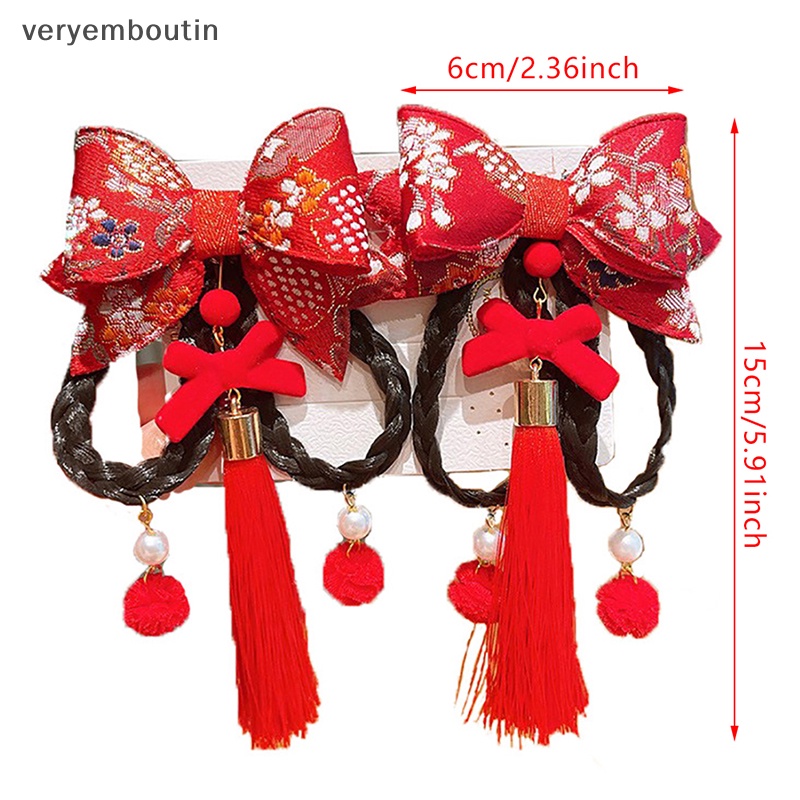 Set 2 Kẹp Tóc Hình Bướm Phong Cách Trung Hoa Cho Bé Gái