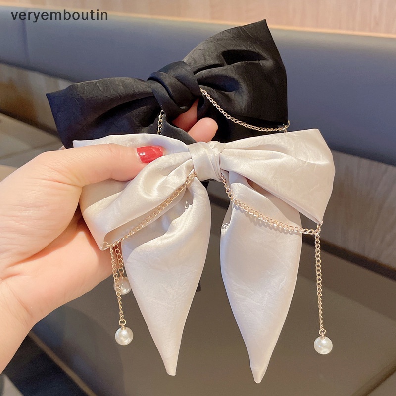 Kẹp Tóc Nơ Đính Ngọc Trai Thời Trang Cho Nữ