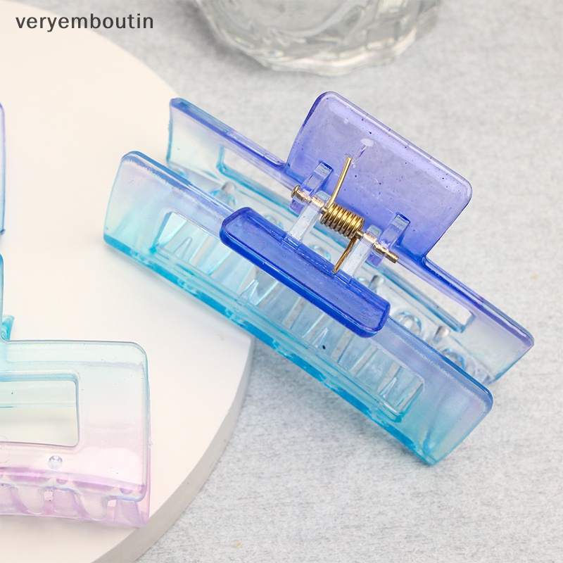 Kẹp Tóc Càng Cua Bằng Nhựa Màu Gradient Trong Suốt Phong Cách Hàn Quốc